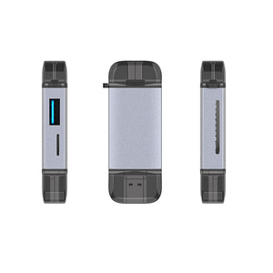 เครื่องอ่านการ์ดหลายประเภท C พร้อมพอร์ต USB สำหรับการ์ดหน่วยความจำ SD TF โทรศัพท์มือถือใช้อลูมิเนียมภายนอก - Product Image 4