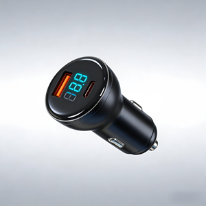 Nouveau chargeur de voiture à double port haute puissance PD100W QC3.0 Type-C+USB-A à charge rapide avec affichage numérique pour <span class=keywords><strong>iPhone</strong></span> Samsung Xiaomi - Product Image 3