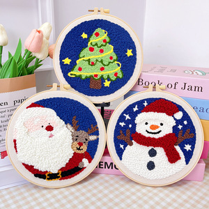 Noël poinçon aiguille broderie artisanat Kit démarreur enfileur tissu broderie cerceau pour adultes enfants point de croix fil tapis poinçon - Product Image 6