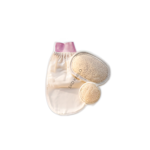 Guante Exfoliante para Baño Turco, Guante de Esponja para Exfoliar el Cuerpo con Almohadillas de Lufa para Ducha y Spa - Product Image 1