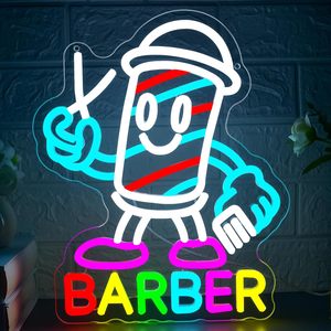 Barber neon LED indoor hanging ambient light hair salon <b>sign</b> display board wall decoration light indicator luminous <b>sign</b> 5V 12V - Product Image 6