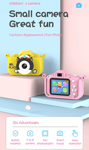 Trẻ Em Máy Ảnh Kỹ Thuật Số Phim Hoạt Hình Xuất hiện Trọng Lượng Nhẹ 28 Vui Ảnh Khung Phía Trước Và Phía Sau Kép Máy Ảnh Đa-Bộ Lọc Cho MP3 Video - Product Image 4