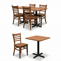 Ensemble de meubles de restaurant et d'hôtel commerciaux durables et écologiques, design moderne, bois massif, cuir PU de qualité supérieure, tables et chaises de salle à manger