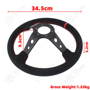 <span class=keywords><strong>Volant</strong></span> de voiture universel en daim de 350mm, 14 pouces, JDM <span class=keywords><strong>Drift</strong></span> Racing Deep Dish, 6 boulons, <span class=keywords><strong>volant</strong></span> Sport avec rouge/bleu/jaune - Product Image 6