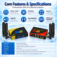 Récepteur réseau KVM HDMI 4K 30Hz H.265, prolongateur HDMI sur IP RX 100M avec double sortie HDMI VGA pour moniteur projecteur