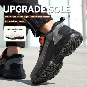 Rotating Buttons Safety <b>Shoes</b> <b>Men</b> Waterproof Steel Toe Safety Boots <b>Work</b> Boots <b>Men</b> Anti-smash Anti-puncture New Protective <b>Shoes</b> - Product Image 6