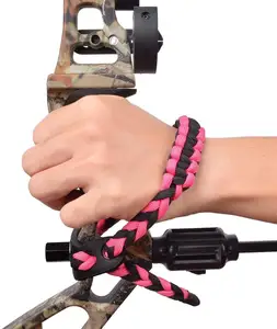 Multi Functional Hand Braided Survival Hunting Shooting Wrist Strap Archery 550 Paracord Bow Wrist Sling