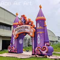Arche de château gonflable géante, portail d'entrée de château de conte de fées, arche gonflable pour entrée, publicité, décoration de divertissement