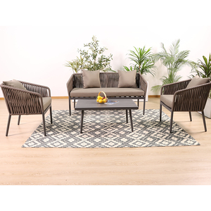 Ensemble <span class=keywords><strong>de</strong></span> meubles <span class=keywords><strong>de</strong></span> <span class=keywords><strong>jardin</strong></span> en aluminium au design moderne, pour l'extérieur ou l'intérieur, prix compétitif, canapé en corde métallique pour hôtel - Product Image 3