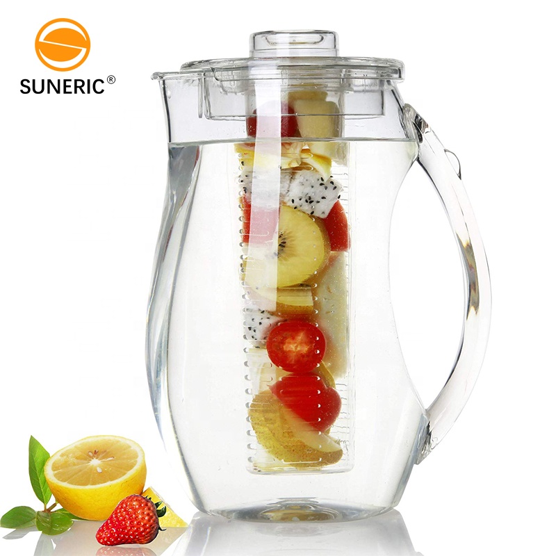 2.5L Acrylic Pitcher Fruit Flavor Infusion Filter Bottle Infusion Water Pitcher With Lid