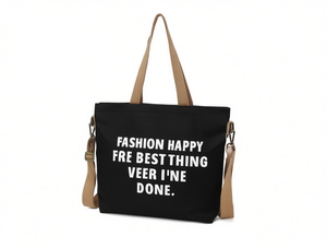 Borsa a Tracolla in Tela con Stampa di Lettere, Chiusura Aperta, per Tutte le Stagioni, Borsa da Donna - Product Image 1