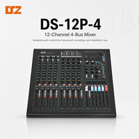 Consola de Mezcla de Audio Digital Profesional DSZ DS-12P-4 de 12 Canales con Entradas XLR, Salidas USB, 30W, 100-240V para Eventos en Vivo