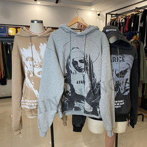 Personnalisé Divers Vintage Street Style Chaîne Capuche Pull Imprimé Washed Hoodie - Product Image 4