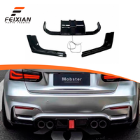 Diffuseur arrière en ABS de style M3 en forme de V FeiXian pour Série 3 F30 2013-2018 avec/sans éclairage, kit carrosserie universel