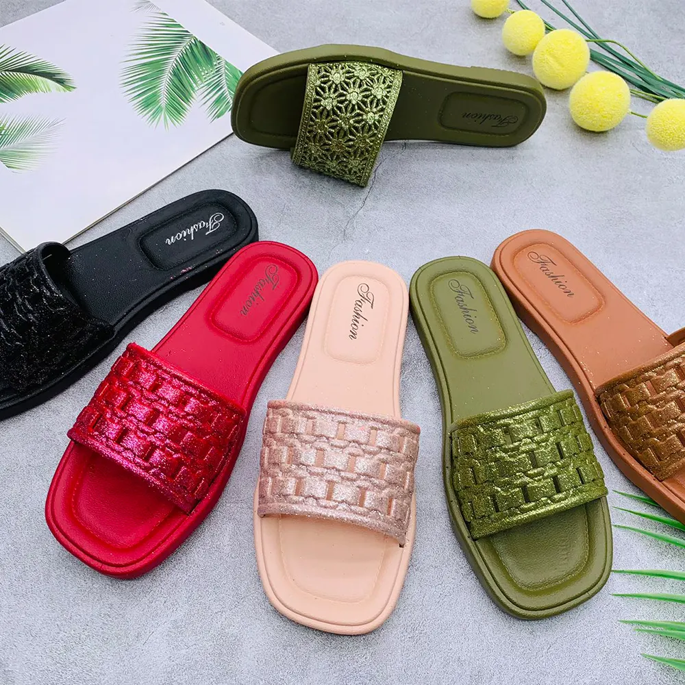 The New Listing Summer Easy Wear Slippers Shoes Beach Flat Sandal For Women