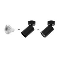 Zan-Lighting Projecteur sur rail en aluminium magnétique à focalisation réglable COB LED Or Laiton GU10/MR16/G5.3 Boîtier de fixation 2700K-6500K CRI 90