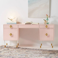 Meuble de rangement moderne 5 tiroirs série couleur Morandi, coiffeuse avec pieds en acrylique et plateau en bois pour chambre, hôtel, salle de bain