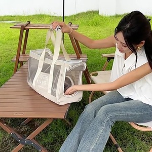Portable Summer Breathable Pet Carrier - Odor-Free Handbag for <b>Cats</b> & Small Dogs - Product Image 5