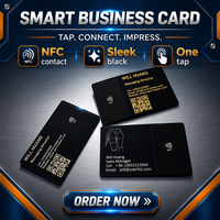 Carte de visite numérique en métal noir / Carte de visite NFC en métal de luxe avec lien codé pour les réseaux sociaux