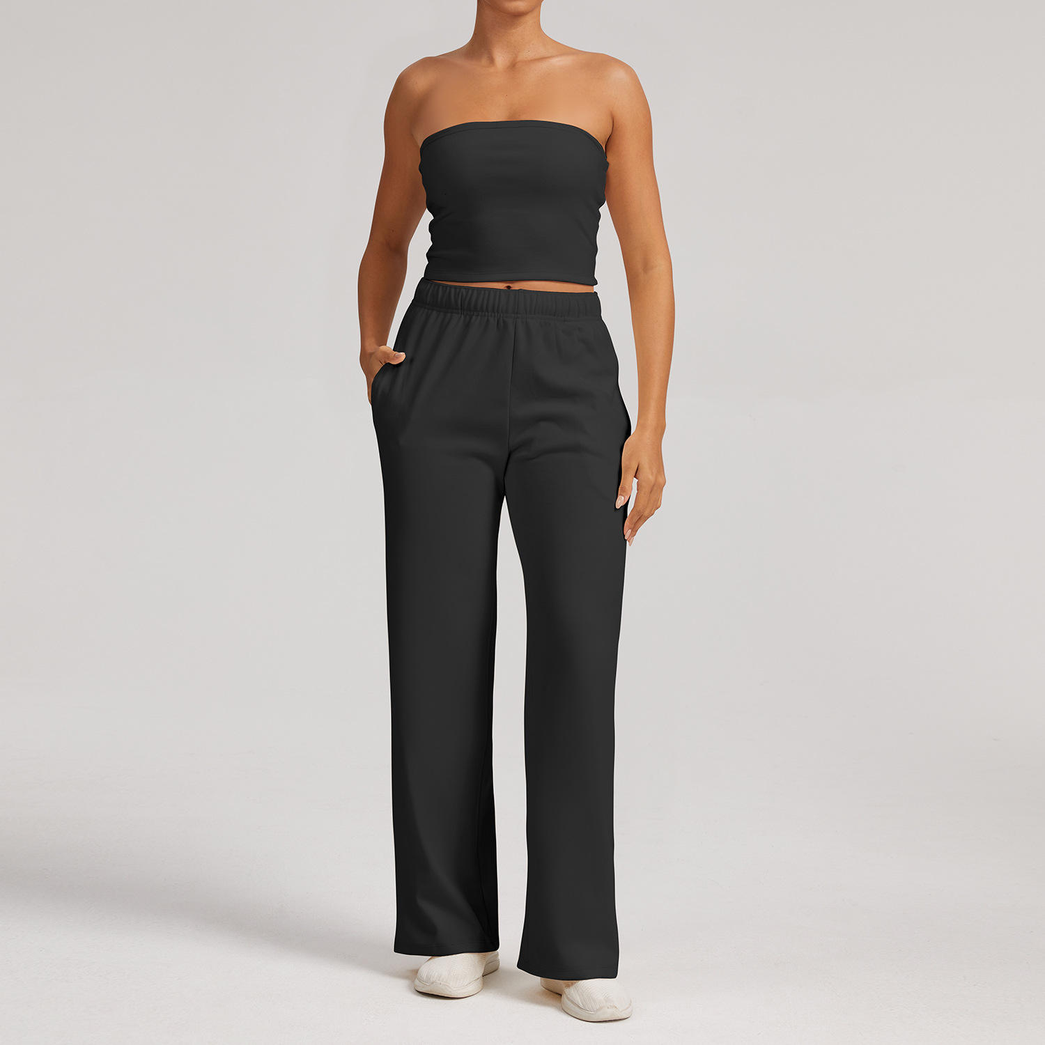 Black (tube top and trousers)