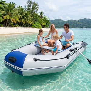 Bateau pneumatique portable MC280-3 en PVC thermosoudé, 280 cm (9,2 pi), pour rame, pêche, kayak, avec plancher <span class=keywords><strong>Air</strong></span> <span class=keywords><strong>Deck</strong></span> - Product Image 1