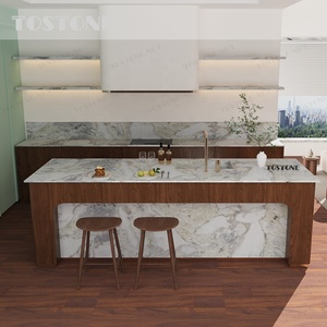 Isola da <span class=keywords><strong>Cucina</strong></span> di Lusso in <span class=keywords><strong>Marmo</strong></span> <span class=keywords><strong>Bianco</strong></span> Tostone <span class=keywords><strong>con</strong></span> Base Scanalata in <span class=keywords><strong>Marmo</strong></span> <span class=keywords><strong>Bianco</strong></span> Namibia Picasso Premium Personalizzabile per Hotel - Product Image 3