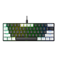 Clavier de jeu Blue Switch 60% pour cent Gamer Teclado 61 touches LED arc-en-ciel rétro-éclairé ordinateur clavier mécanique filaire