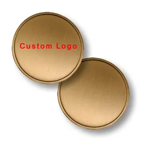 Custom Made 30mm 40mm Polido Estampagem De Metal De Cobre Latão Em Branco Moeda De Desafio Para Gravação A Laser ou Impressão