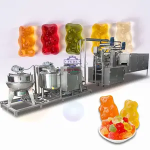 Yüksek otomatik jöle şeker makinesi pektin sakızlı tatlı yapma makinesi üretim hattı