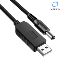 USB pengisian daya cepat, jaket PVC untuk komputer, pengisian daya USB 5V ke 12V DC, kabel Boost USB 2.0/3.0 konektor tembaga murni