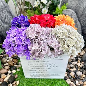 Fleurs artificielles Queyiyi, hydrangea à 5 têtes en soie, décoration de mariage, accessoires pour la maison, photographie - Product Image 2