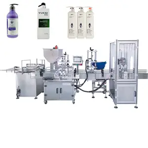 Factory customized Four nozzle automatic sauce filling capping labeling machine