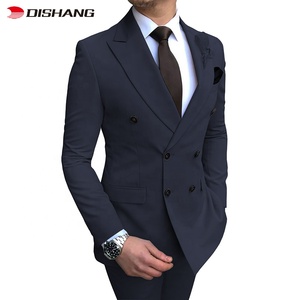 Traje de <span class=keywords><strong>hombre</strong></span> de dos piezas transpirable y ajustado con doble botonadura, ideal para bodas, venta al por mayor y personalizado. - Product Image 1