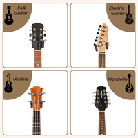 Factory Wholesale Dark Brown Wood Guitar Wall Hanger Hooks Non-Slip Adjustable Stand Wall Stringed Instruments Parts Accessories