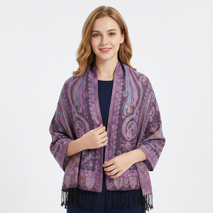 Étoles en soie tissées à la main en jacquard multicolore, matière super satinée, teintures naturelles biologiques sans azo, lisses et brillantes pour femmes - Product Image 1