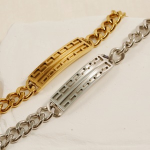 <span class=keywords><strong>Bracelet</strong></span> chaîne en acier titane courbé pour hommes, femmes et couples, bijoux minimalistes tendance en gros, en stock - Product Image 1