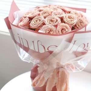 Papier d'emballage imperméable en PVC double face simple et élégant pour fleuristes, Saint-Valentin, Fête des Mères, matériel floral - Product Image 3
