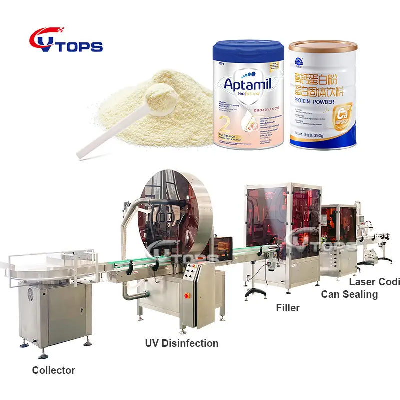 Fabrika fiyat bebek süt proteini tozu paketleme makinesi otomatik toz teneke kutu dolum sızdırmazlık paketleme hattı