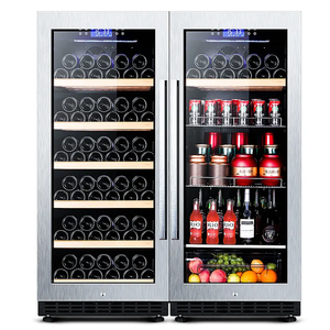 Refroidisseur à vin autoportant d'une capacité de 300 bouteilles Compresseur de réfrigérateur Armoire à vin thermostatique à double zone - Product Image 6