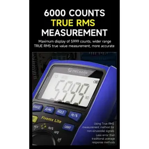 Fivemx <span class=keywords><strong>Lite</strong></span> 자동 범위 멀티미터, 정비공용 지능형 안티버닝 AC/DC 전압 전류 저항 측정 테스트기 - Product Image 4