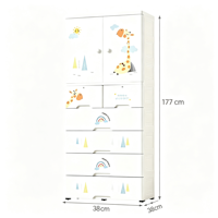 Armoire pour enfants à 6 niveaux, 4 grands et 2 petits tiroirs, compartiment suspendu, armoire de rangement pour vêtements en plastique