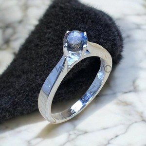925 Sterling Silver <b>Ring</b> With Prong Setting Round Shape Cut Natural <b>Labradorite</b> Gemstone <b>Ring</b> Good Quality Silver <b>Ring</b> For Women - Product Image 1