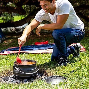 # Marmite africaine à 8 pots, 3 pieds, en fonte, pour ragoût, chaudron géant, ustensiles de cuisine pour le camping, les charbons, la cuisson au foyer - Product Image 4