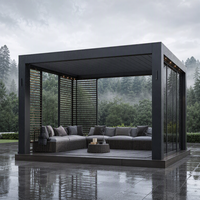 Pergola motorisée à lames orientables en aluminium Natural Gifts, pergola intelligente avec capteur de pluie, gazebo imperméable