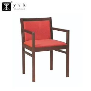 Amerikanischer Entwurf roter Polsterstuhl aus Vinyl Leder Massivhemmelholz Restaurant-Sessel DC-1619