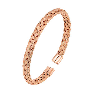 Nuovo Bracciale da Uomo a Polsino Aperto in Acciaio Inossidabile <span class=keywords><strong>con</strong></span> <span class=keywords><strong>Filo</strong></span> Intrecciato Espandibile Fatto a Mano in Stile Romano - Product Image 6