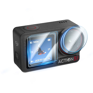 Protection d'écran en verre trempé 9H avec logo/emballage personnalisés pour DJI Osmo Action 5 Pro, film protecteur d'objectif anti-rayures, prix d'usine - Product Image 1