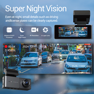Caméra embarquée 4K avant et arrière avec vision nocturne, capteur G et surveillance de stationnement 24h/24 pour voiture - Product Image 3