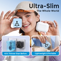 Adaptador de Viaje Universal Worldplug, Enchufe para EE. UU., Reino Unido, UE y Australia, 2500W de Alta Potencia, Enchufe de CA Ultrafino, Mini Adaptador Internacional para Todo el Mundo