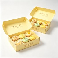 Boîte de boulangerie en carton à 6 compartiments avec fenêtre transparente, personnalisable, écologique, pour cupcakes et desserts – Vente en gros